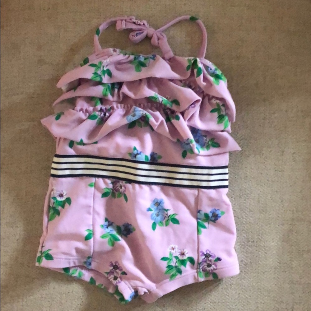 Janie and Jack Purple flowered swimsuit